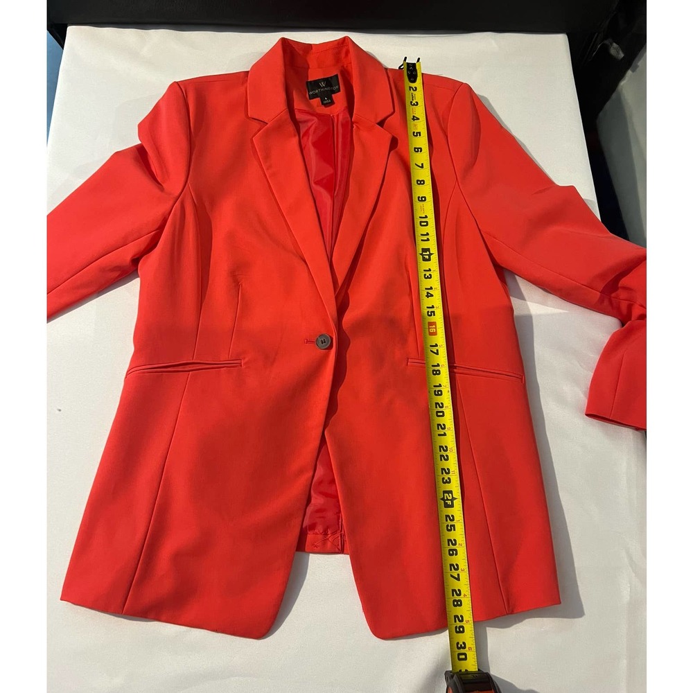 WORTHINGTON Women's Long Sleeve Button Front Professional Work Blazer Size L - Picture 9 of 11
